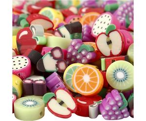 Clay Beads, D: 10 mm, fruit, 200asstd