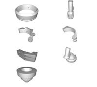 Clay Extruder Assembly for CERA-1 - Lower Auger with 15° Angled Nozzle Design