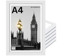 Clay Roberts A4 Photo Frame, White, Pack of 6, Picture Frame, Certificate, Art Print Poster, 21cm x 29.7cm, White Frames, A4 Photo Collage Gallery Display