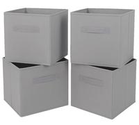 Clay Roberts Cubi portaoggetti, 25 cm x 25 cm x 25 cm, Scatole portaoggetti pieghevoli, Confezione da 4, Set di cestini portaoggetti in tessuto per unità di archiviazione (grigio)