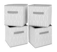 Clay Roberts Storage Cubes, Storage Boxes, Pack of 4, Grey, Fabric Basket Set for Storage Units, 25cm x 25cm x 25cm, Grey Baskets, Boxes, Box, Unit Cubes