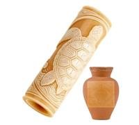 Clay Texture Roller - Embossing Tool for Pottery | Wooden Roller with Carved Pattern, Smooth Grip Handle, Even Imprint Design, Ideal for Clay Dough Fondant Ceramic Art Decoration