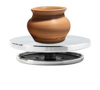 Clay Turntable, Heavy Duty Pottery Decorating Wheel, non Slip Sculpting, Rotating Art Tool Ceramic Craft, Multifunctional Base for Home Workshop Studio, Silver, 15 x 15 x 5 cm