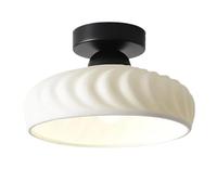 CLAYHU Lampada da soffitto per Decorazione Domestica con Paralume in Ceramica di Lusso Leggero, Base E27/E26 Plafoniera a Risparmio energetico, Lampada da soffitto Semi-incorporata per Soggiorno