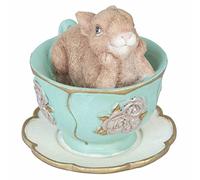Clayre & Eef 6PR1045 - Coniglietto Decorativo in Tazza, 8 x 7 x 7 cm