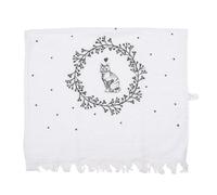 Clayre & Eef Asciugamano ospite 40 x 66 cm bianco cotone gatto