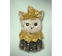 Clayre & Eef Gatto Statua Decorativa Vari Modelli Fiore Uccello Topo 23Cm