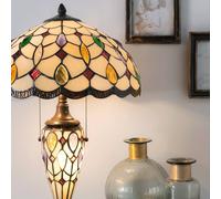 Clayre&Eef Lampada da tavolo 5182 con vetro tiffany colorato Clayre&Eef