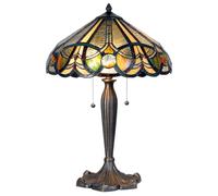 Clayre&Eef Lampada da tavolo 5299, tiffany, 2 interruttori Clayre&Eef