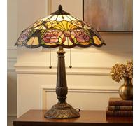 Clayre&Eef Lampada da tavolo floreale Rose, stile Tiffany Clayre&Eef