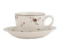 Clayre & Eef LPRKS La Petite Rose - Tazza da caffè con piattino, 0,2 l, ca. 0,2 l