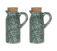 Clayre & Eef Set di olio e aceto (set da 2 pezzi), verde, 8 x 6 x 14 cm, 6CE1239