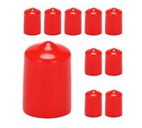 ClAZTyict 10 Pezzi Cappucci Terminali nel Gomma 16 Mm ID PVC Tubo Tondo Tappo Copri Bullone Protezione Filettatura Vite Rosso