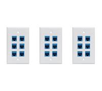 ClAZTyict 3X Piastra da Parete Ethernet Cat 6 6 Porte, Piastra da Parete Ethernet Femmina-Femmina Rimovibile Compatibile con Cat7/6/6E/5/5E