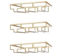 ClAZTyict 3X Scaffale nel Vetro per Vino Un 3 File Il Supporto per Calici ' Organizzatore di Vetro per Bicchieri da Vino nel Appendiabiti per Cucina da Bar