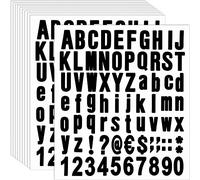 ClAZTyict 770 Pezzi 10 Fogli Numeri Lettere Vinile Autoadesivo, Numeri Alfabeto per Cassetta Postale (Nero, 1 Pollice)