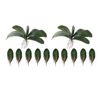ClAZTyict Orchidee Phalaenopsis Foglie Artificiali Radici Dall'Aspetto Reale Piante Un Contatto nel Lattice Verde Faux Leaf Arrangement,12 PZ