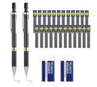 ClcIosis Set di 28 portamine a pressione da 0,5 mm, con 24 tubi (288 pezzi), mina HB Mienenenenmatite, 2 gomme, matita meccanica 0,5 per disegnare scrittura
