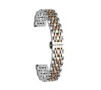 CLCLGOKKOH Cinturino For Orologio In Acciaio Inossidabile Massiccio For Uomo E Donna In Metallo A Sette Grani(F,16mmSeven beads)