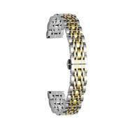 CLCLGOKKOH Cinturino For Orologio In Acciaio Inossidabile Massiccio For Uomo E Donna In Metallo A Sette Grani(C,16mmSeven beads)