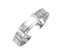 CLCLGOKKOH Cinturino for orologio in acciaio massiccio, cinturino in acciaio inossidabile, interfaccia curva 20 mm 21 mm(B,21mm)