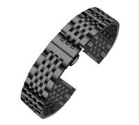 CLCLGOKKOH Men's steel watch strap with stainless double-press folding clasp and flat arc interface(A,20mm)