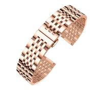 CLCLGOKKOH Men's steel watch strap with stainless double-press folding clasp and flat arc interface(B,18mm)