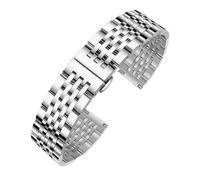 CLCLGOKKOH Men's steel watch strap with stainless double-press folding clasp and flat arc interface(F,12mm)
