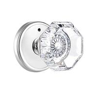 CLCTK Pomelli per porte in vetro con serratura, per la privacy, ottagonali, per camera da letto/bagno, cromo lucido, BMC-002