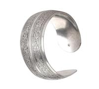 Cldaisy 1Pc Argento Tibeten Intagliato Spirale Fiore Collegamento Rami Modello Banda Larga Bracciale Aperto Bracciale Bangle Dimensione Bracciale Regolabile Bracciali per le Donne