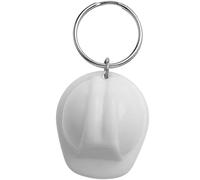 Cldaisy Portachiavi a forma di casco di sicurezza in plastica bianca 3D con cappello duro, regalo per gioielli, portachiavi per auto, Marrone, S