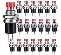 CLDIY 1 A 250 V AC SPST, interruttore momentaneo chiuso normale (NC) a 2 poli, mini microgrill, tappo rosso, 20 pezzi