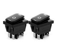 CLDIY 2 interruttori a bilanciere impermeabili AC 16A / 250V 125V 6 terminali 3 posizioni ON/OFF/ON impermeabili Toggle cablaggio barca interruttore a bilanciere nero