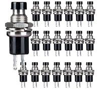 CLDIY Interruttore momentaneo chiuso normale 1 A 250 V AC SPST 2 poli Mini Microtaster Black Cap 20 pezzi