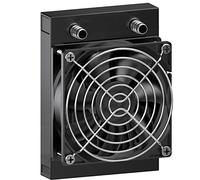 CLDIY Radiatore ad acqua Cooling, 8 tubi in alluminio, con ventola per PC, PC, PC, computer, sistema di raffreddamento dell'acqua, DC12 V, 80 mm