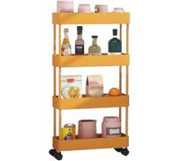 CLDPMT Kitchen Storage Rack Kitchen Rack Floor-to-ceiling Multi-layer Removable Gap Storage Rack Daily Household Space-saving Storage Rack Cookware Shelves(A 40.5x13.5x87cm)