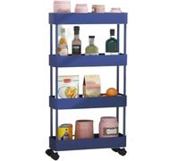CLDPMT Kitchen Storage Rack Kitchen Rack Floor-to-ceiling Multi-layer Removable Gap Storage Rack Daily Household Space-saving Storage Rack Cookware Shelves(B 40.5x13.5x87cm)