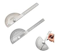 CLDURHGE goniometro Professionale 2 Pezzi per falegnameria e Costruzioni Strumenti di misurazione Angoli Acciaio Inox 180° con Braccio Regolabile per ingegneria e Design architettonico