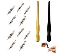 CLDURHGE penne a immersione per calligrafia disegno manga 2 penne artistiche con 10 pennini in acciaio per scrittura e schizzi artistici su carta