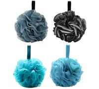 CLDURHGE Set di 4 spugne da bagno - Spugne da doccia esfolianti naturali per una pulizia profonda e rigenerazione della pelle