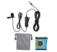 CLDXTrading Microfono a condensatore con clip con collare cablato universale, microfono audio mini studio con acquisizione audio omnidirezionale, microfono anti-interferenza a doppio