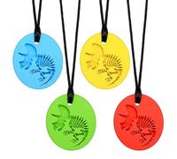 CLDY 4 collane sensoriali da masticare, giocattoli da masticare per autistici, ADHD, bisogni morsi bambini, collana in silicone per uso alimentare, massaggiagengive masticabile a motore orale, per