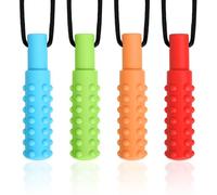 CLDY 4 collari da masticare sensoriali, giocattoli da masticare per autistici, ADHD, bisogni di morso per bambini, collare in silicone per uso alimentare, giocattolo da masticare con motore orale per