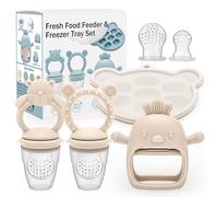 CLDY Alimentatore per frutta per bambini, include stampo in silicone per ghiaccioli per latte materno, giocattolo per dentizione per bambino, massaggiagengive in silicone senza BPA, per bambini dai 3