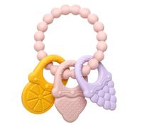 CLDY Anello di dentizione per bambini in silicone alimentare - allevia il dolore gengivo, giocattolo dentizione per bambini senza BPA, regalo sicuro per ragazzi e ragazze da 3 mesi in più (rosa)