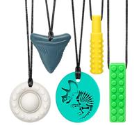 CLDY Catena da masticare per bambini, confezione da 5 pezzi, giocattolo per autismo per ragazzi e ragazze, massaggiagengive in silicone senza BPA, perfetta per bambini con ADHD, mordente le unghie