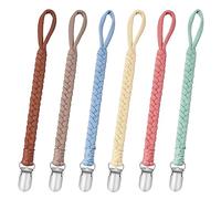 CLDY Catena per ciuccio, in cotone, con 6 pezzi, adattatore per ciuccio, adatto per ciucci, giocattoli per dentizione, per ragazze e ragazzi, per neonati essenziali, mantiene il ciuccio pulito