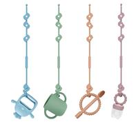 CLDY Catenella per ciuccio, in silicone, senza BPA, per giocattoli, per passeggino, seggiolone, seggiolino auto, 4 pezzi