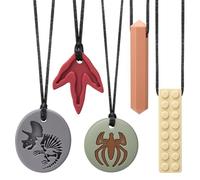CLDY - Collana sensoriale da masticare per autismo e ADHD - Set di 5 giocattoli da masticare in silicone per uso alimentare per bambini, dentizione orale senza BPA, per ragazzi e ragazze