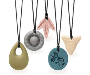 CLDY - Collana sensoriale da masticare per autismo e ADHD - Set di 5 giocattoli da masticare in silicone per uso alimentare per bambini, dentizione orale senza BPA, per ragazzi e ragazze